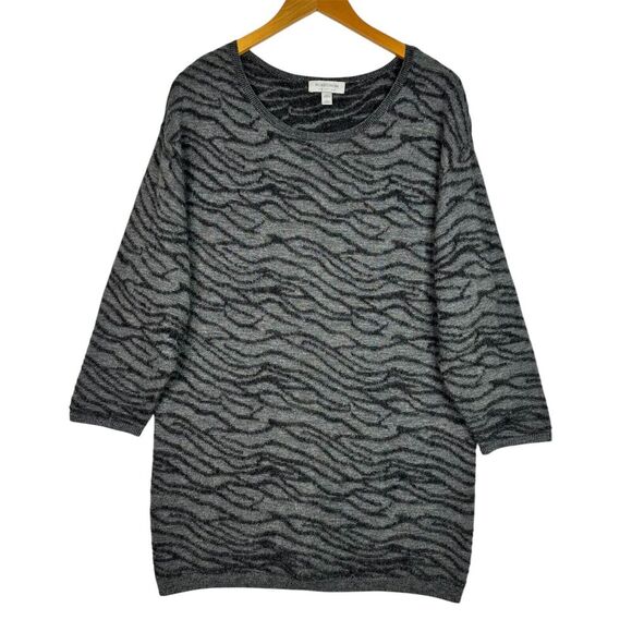 Nordstrom Collection 100% Cashmere Zebra Print Tunic Sweater Size Large - Picture 1 of 11